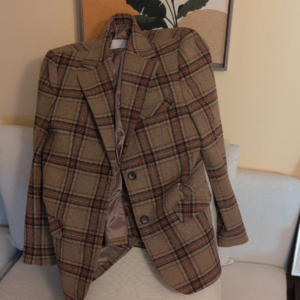 Oak + Fort Plaid Brown Men's Blazer